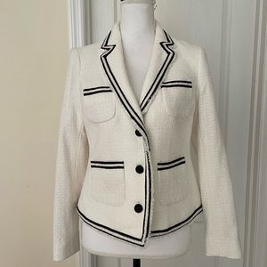 New Vtg Talbots Woman’s White Button Down Denim Jacket, Sz 4